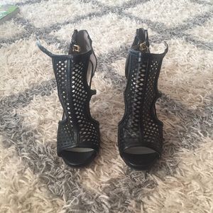 Black open toed heels